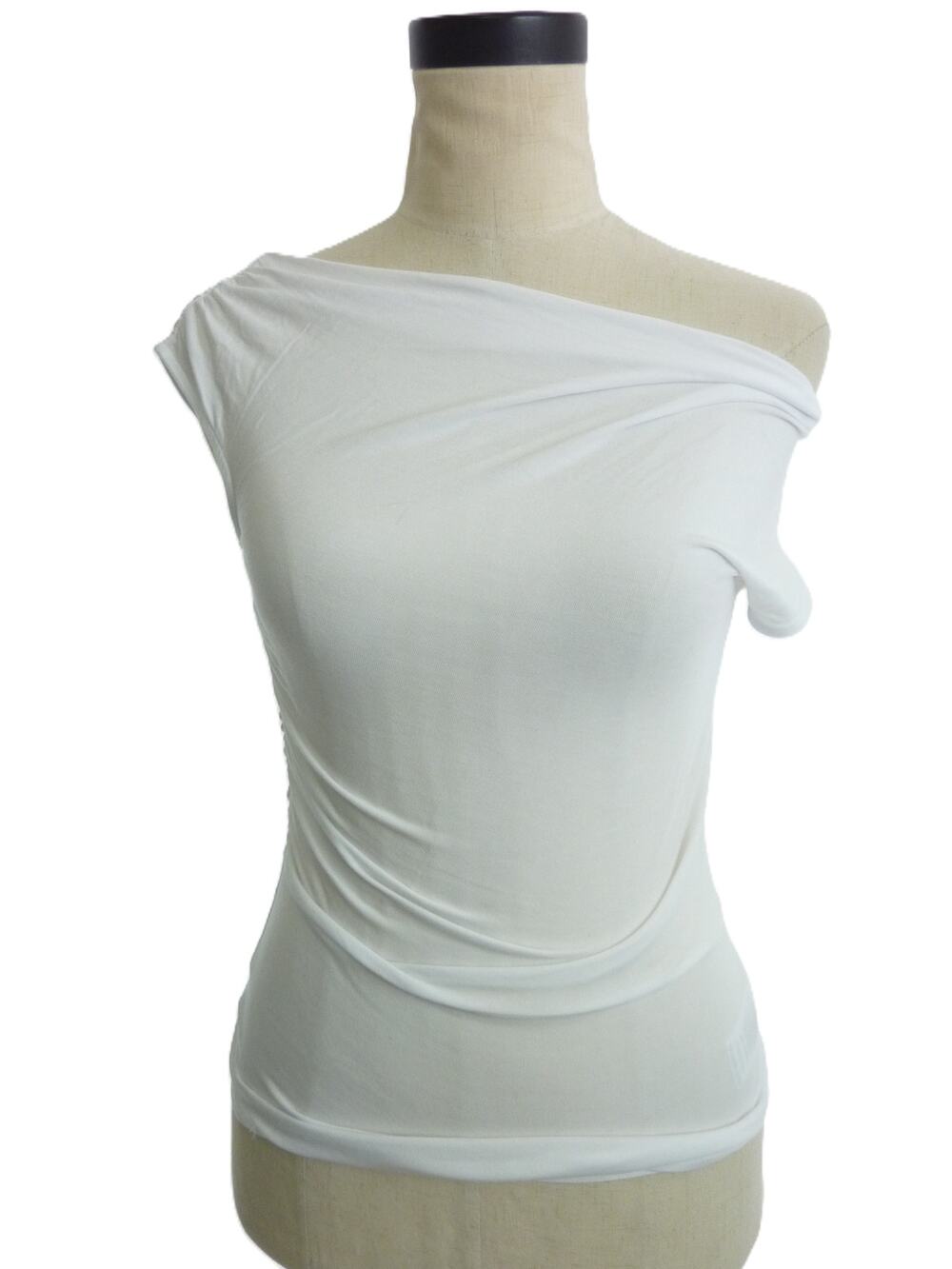 Babaton NWT Womens Gallery Top Drapey Jersey Off Shoulder S White Aritzia Top